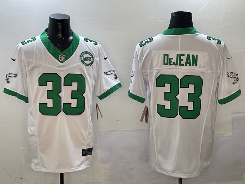 Men Philadelphia Eagles #33 DeJean White Retro three generations 2025 Nike Limited NFL Jersey style 3->youth nfl jersey->Youth Jersey